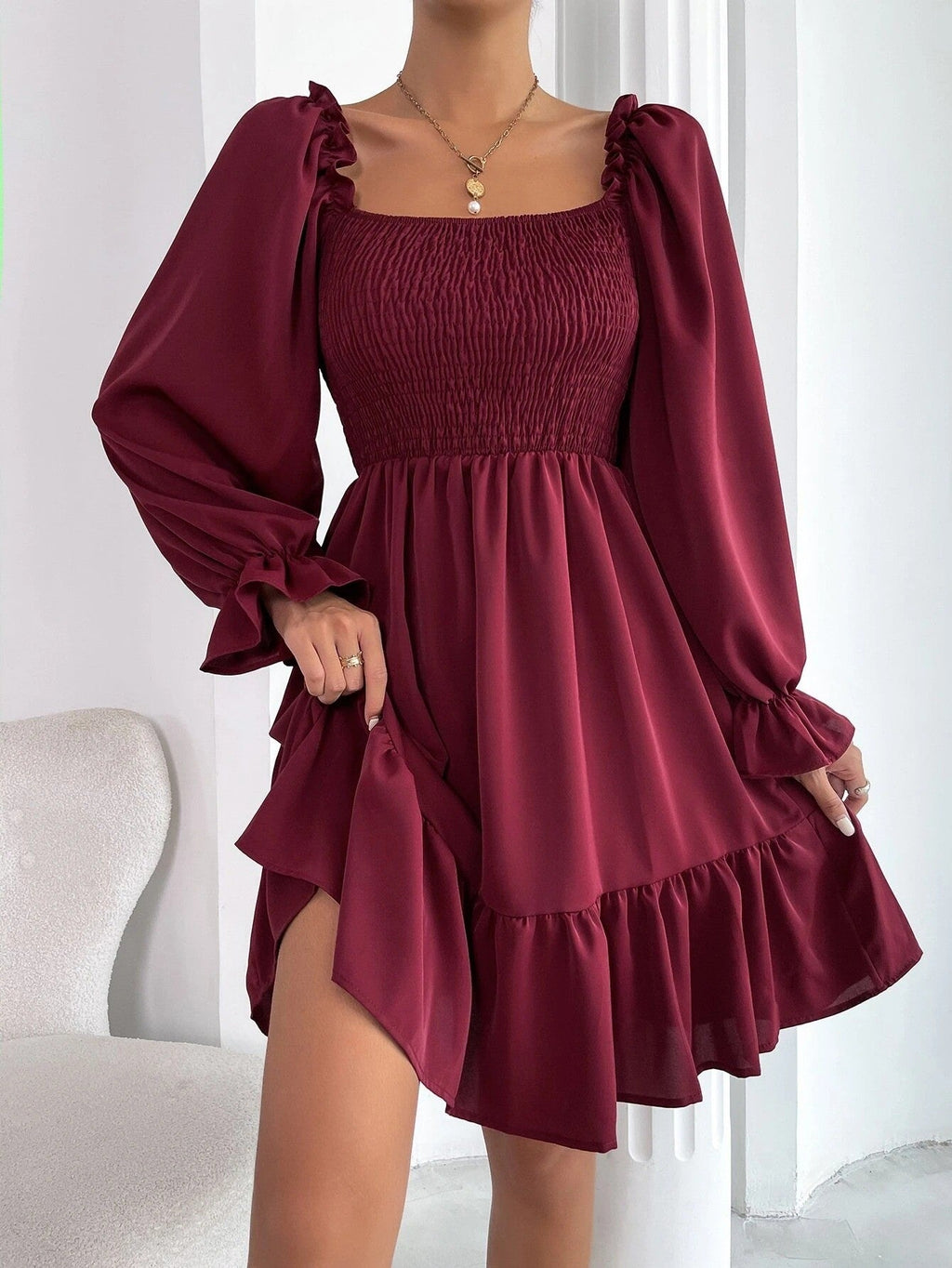 Althea Ruffled Swing Dress
