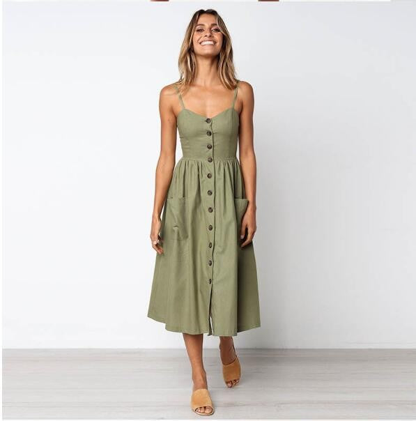 Callira Halter Midi Dress