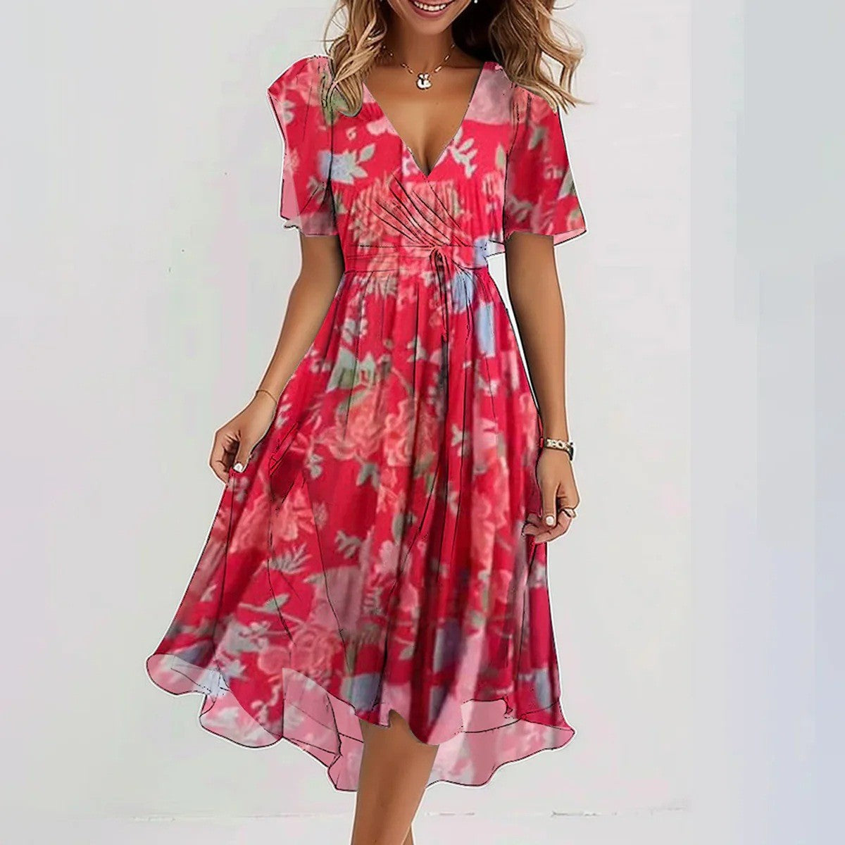 Seliora Chiffon Midi Dress